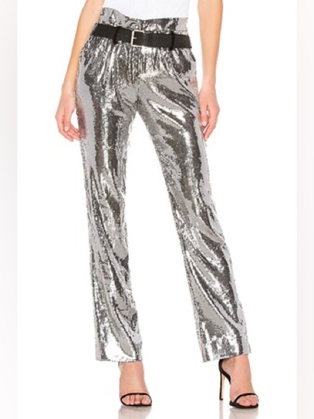 RtA - The Dillon Pant - Malta Silver sequin trousers. Medium